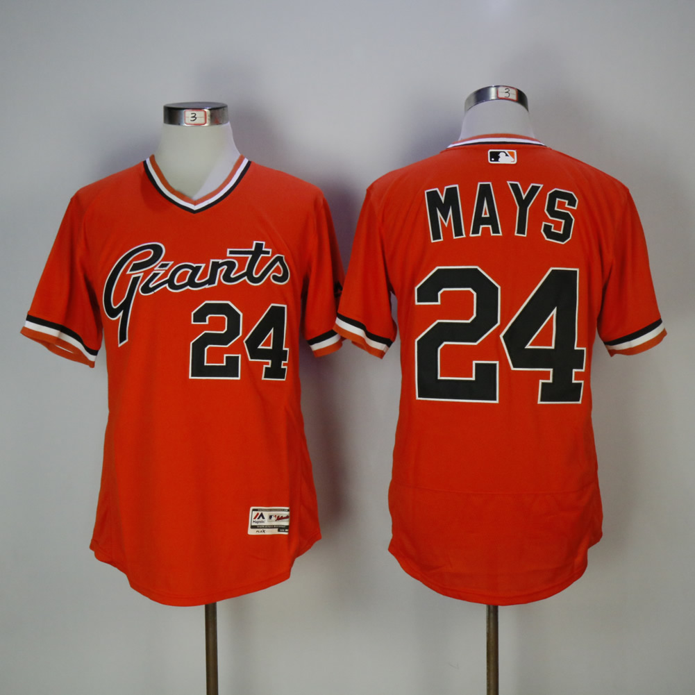 Men San Francisco Giants 24 Mays Orange Elite MLB Jerseys